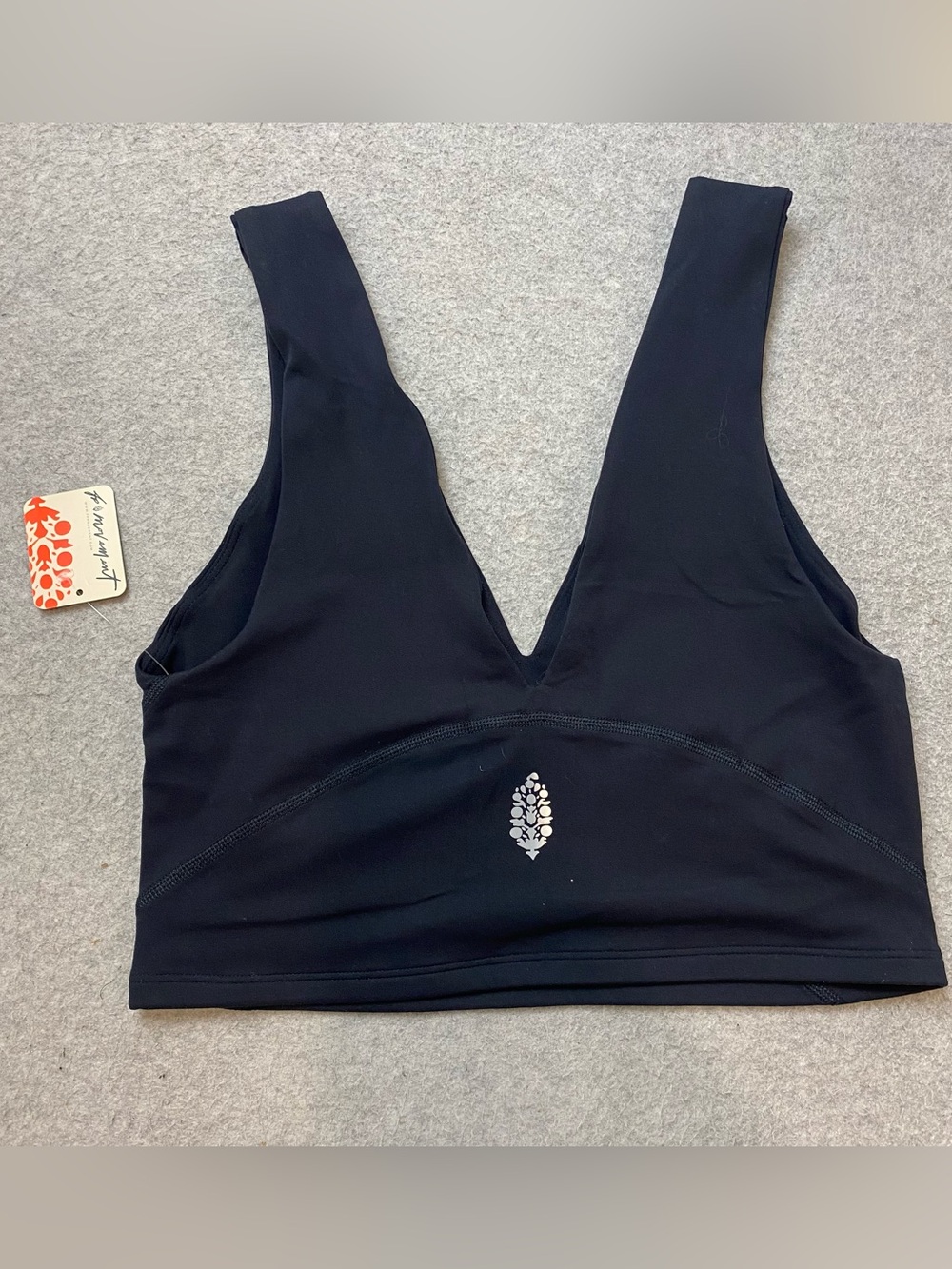 FP Movement by Free People Black Deep V Medium-Impact Sports Bra